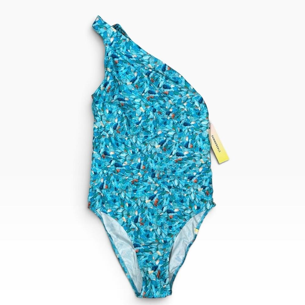 Summersalt The Sidestroke One Piece Swimsuit Blue Isle Size 4 NWT - Picture 2 of 9
